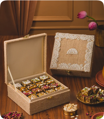 Premium gifting box with mithai, cookies, and namkeen