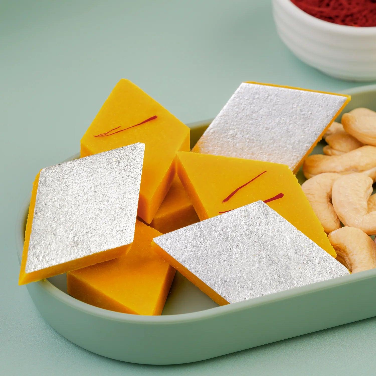 Enjoy Soft and rich Kesar Katli sweet