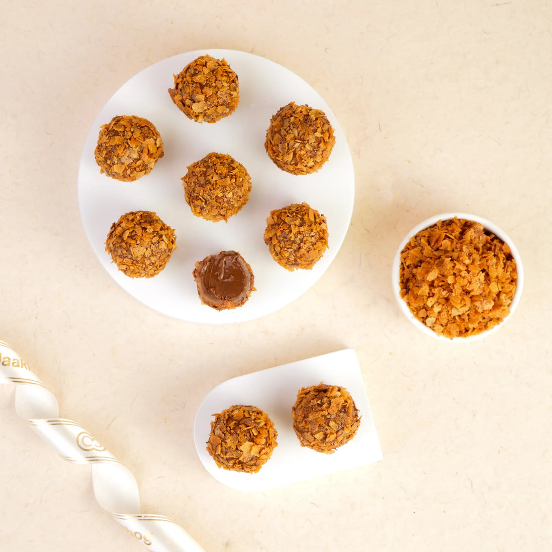 Nutella Center Filled Laddu with rich chocolate filling