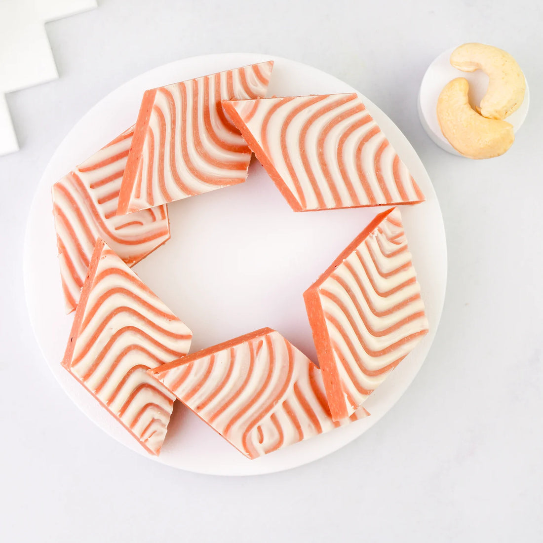 Soft and colorful Strawberry Katli perfect for gifting or festivals