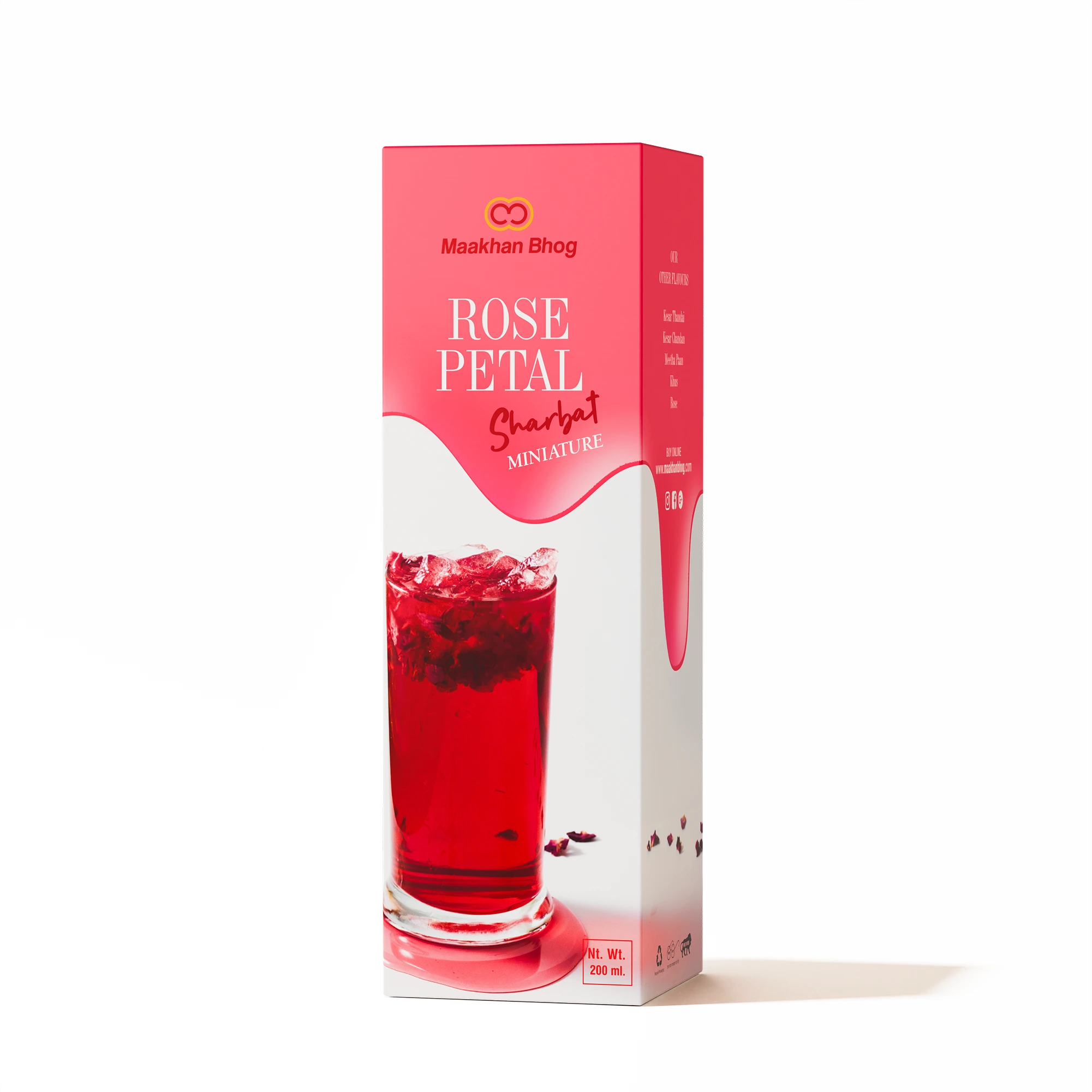 Traditional Indian Rose Sharbat with natural rose flavor